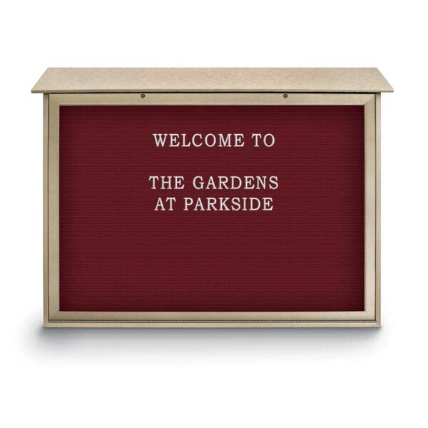 Outdoor Enclosed Combo Board, 48"x36", Black Frame/White Porc & Amethyst